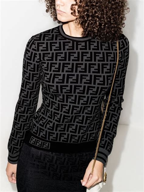 all black fendi sweater|Fendi sweater women.